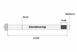 Black-bearing Eje Trasero Con Rodamiento Negro 12 Mm - 170 - M12x1.5 - 19 Mm -Mantenimiento Ventas 2022 214945261810c9ed590c4.34199462