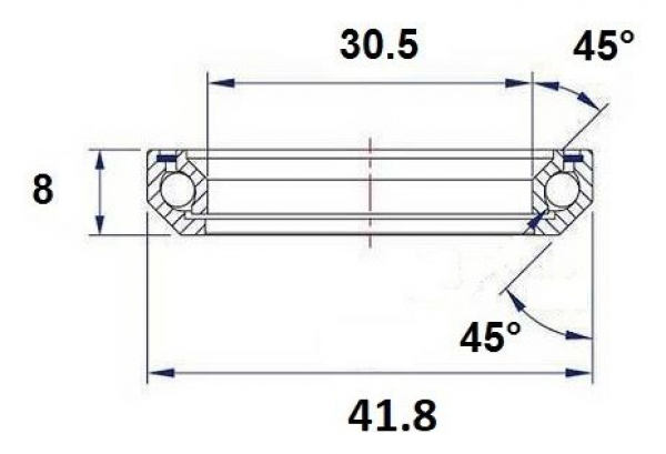 Black-bearing Cojinete Negro B7 Cojinete De Dirección 30 5 X 41 8 X 8 Mm 45/45 ° 4 Black-bearing Cojinete Negro B7 Cojinete De Dirección 30 5 X 41 8 X 8 Mm 45/45 ° - Imagen 2