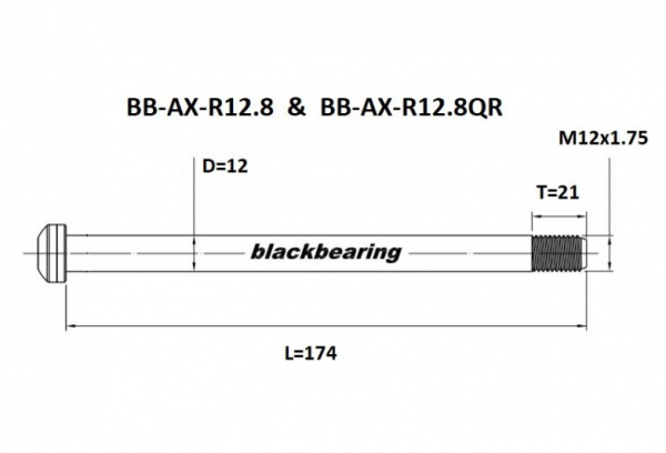 Black-bearing Eje Trasero Cojinete Negro QR 12 Mm - 174 - M12x1 75 - 21 Mm 5 Black-bearing Eje Trasero Cojinete Negro QR 12 Mm - 174 - M12x1 75 - 21 Mm - Imagen 3